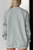 Light Grey Sequin Christmas Tree Graphic Drop Shoulder Pullover Sweatshirt Aaria Tees