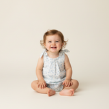 Organic Tie Shoulder Bubble Romper - Ivy Floral - Aaria Tees Aaria Tees