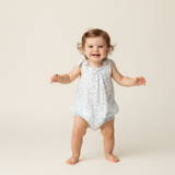 Organic Tie Shoulder Bubble Romper - Ivy Floral - Aaria Tees Aaria Tees