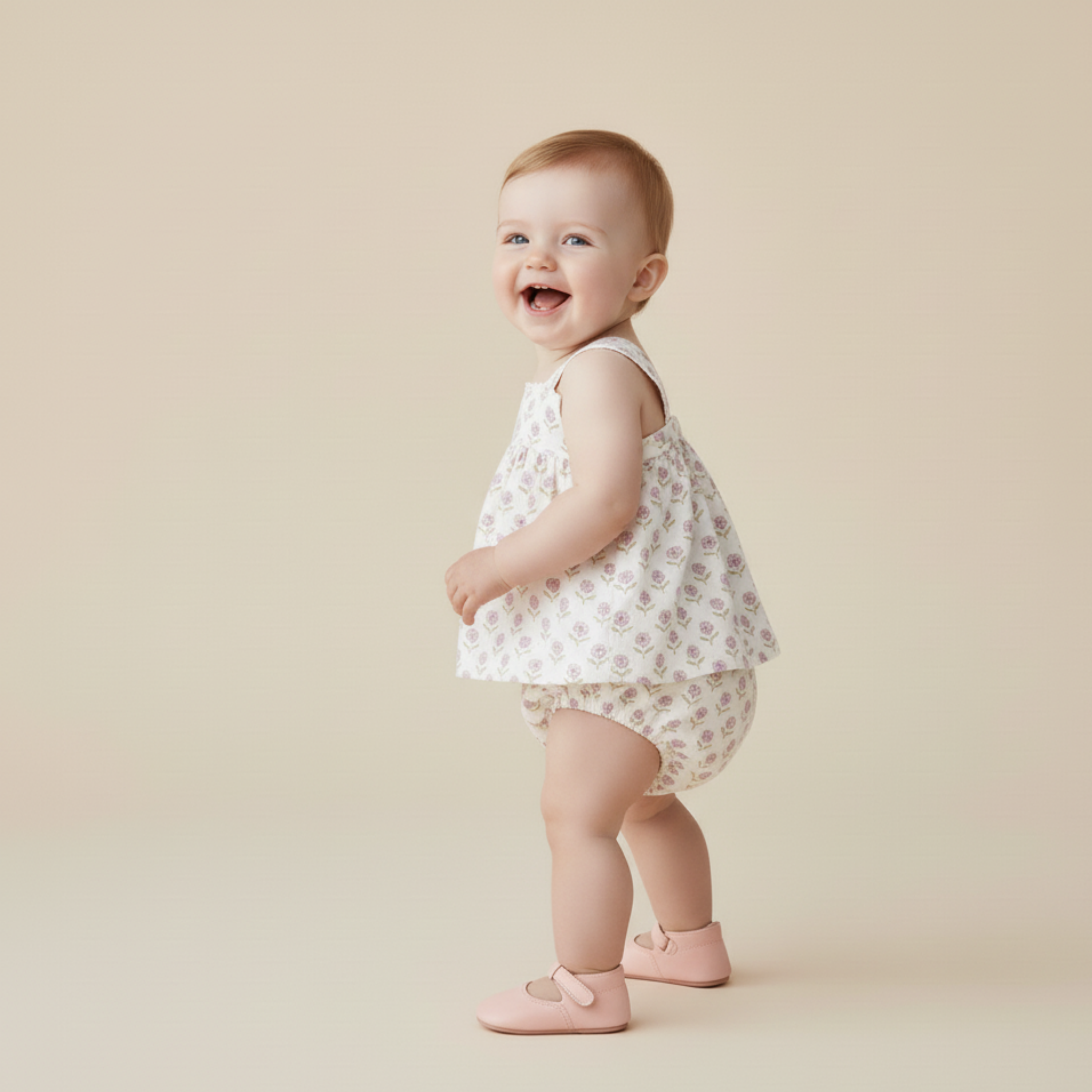 Organic Scalloped Top & Bloomers Set - Lavender - Aaria Tees Aaria Tees