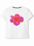 Flower Graphic Round Neck T-Shirt Aaria Tees