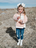 Blush Pink Sherpa Pullover - Fuzzy Warm Comfort Sweatshirt Aaria Tees