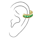 Peyton Cz Ear Cuff Emerald Aaria Tees