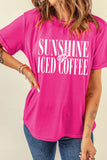 Rose Red SUNSHINE ICED COFFEE Casual Summer T Shirt Aaria Tees