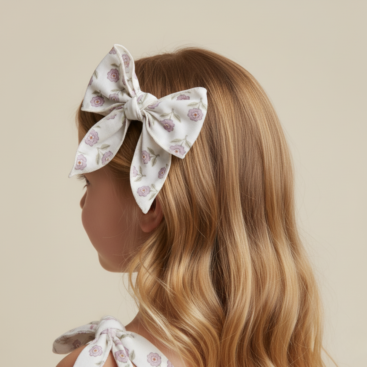 Organic Hair Bow Clip - Lavender - Aaria Tees