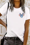 White Patriotic Coquette Flag Sequin Graphic Tee Aaria Tees