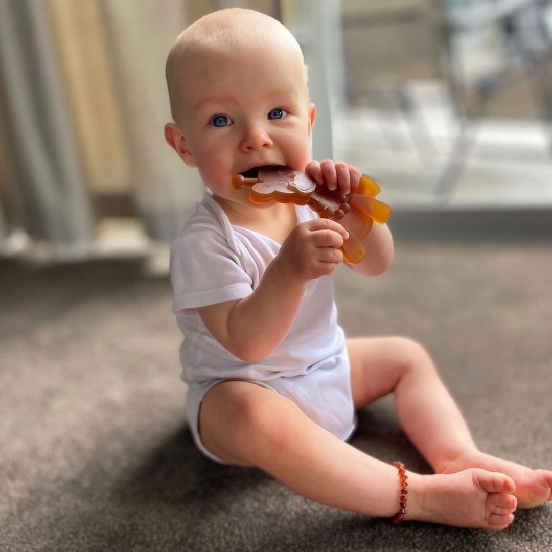 The Little Bamber - Natural Rubber & Baltic Amber Teething Toy - Aaria Tees Aaria Tees