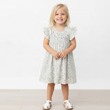 Organic Short Sleeve Flutter Dress - Tulle Floral - Aaria Tees Aaria Tees