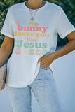 White No bunny loves you like Jesus Graphic Easter Day T-shirt - Aaria Tees Aaria Tees