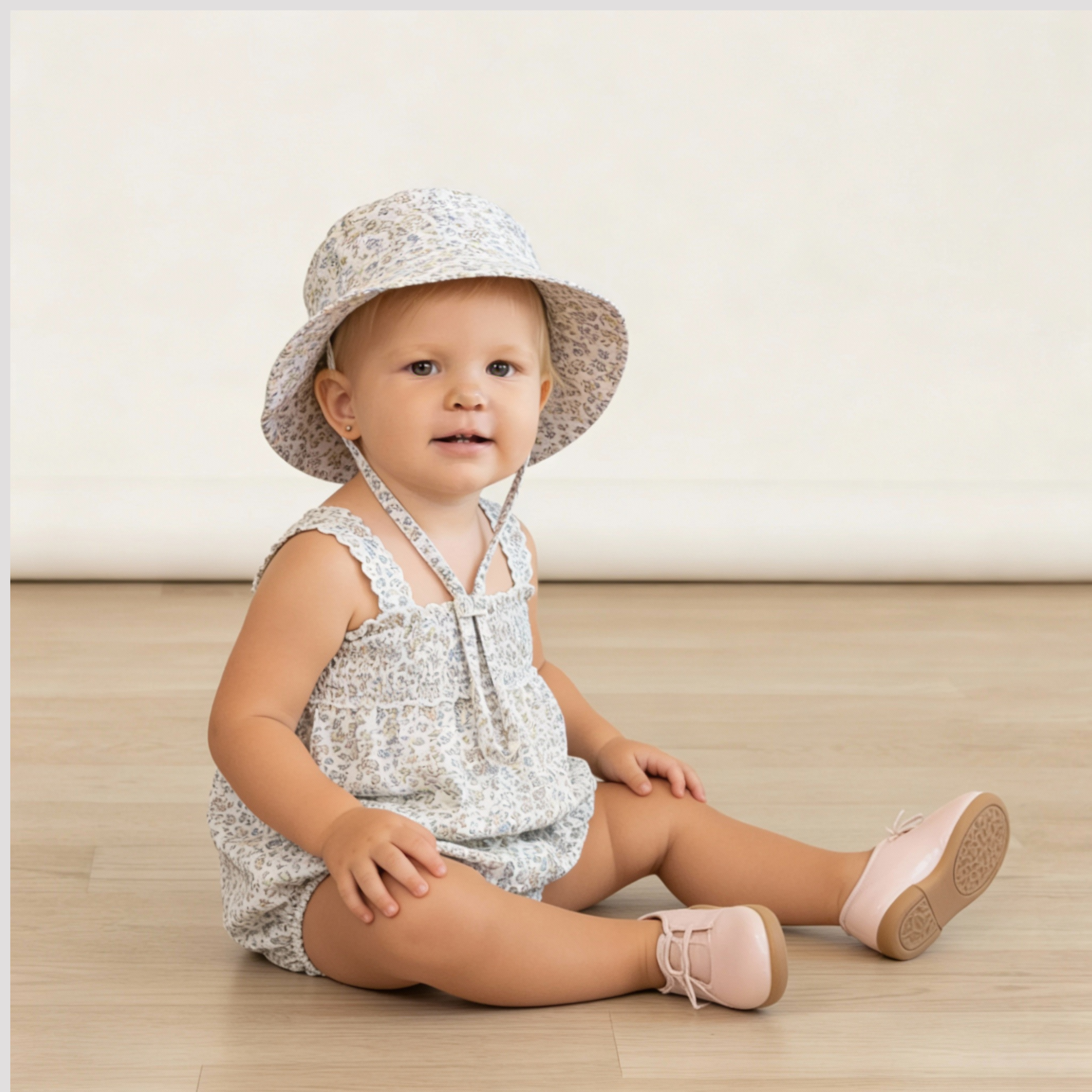 Organic Bucket Sun Hat - Tulle Floral - Aaria Tees Aaria Tees