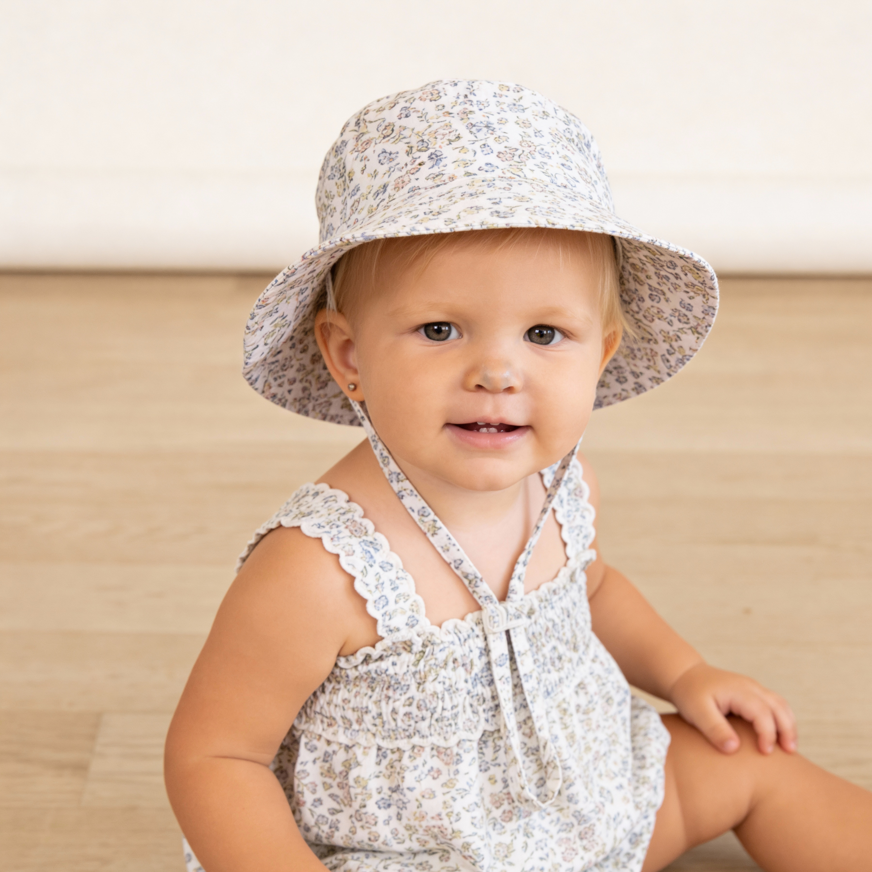 Organic Bucket Sun Hat - Tulle Floral - Aaria Tees Aaria Tees