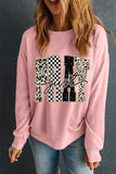 Pink Just PRAY Unique Letter Graphic Round Neck Pullover Sweatshirt Aaria Tees