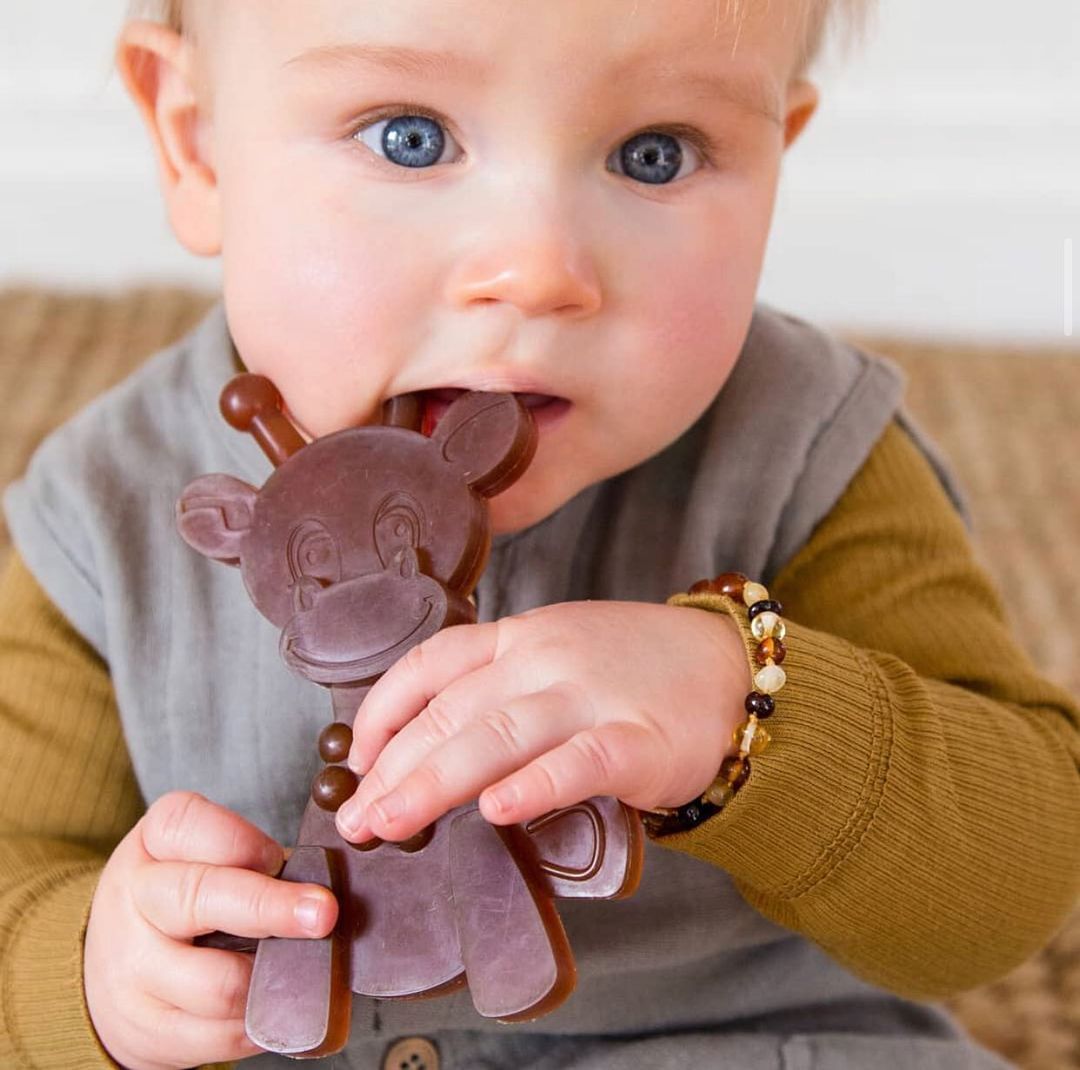 The Little Bamber - Natural Rubber & Baltic Amber Teething Toy - Aaria Tees Aaria Tees