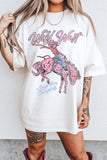 White Wild West Cowgirl Rodeo Graphic Tunic Tee - Aaria Tees Aaria Tees