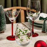 Christmas Holly Martini Glasses Aaria Tees