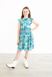 Watercolor Butterflies Flutter Sleeve Twirl Dress - Aaria Tees Aaria Tees