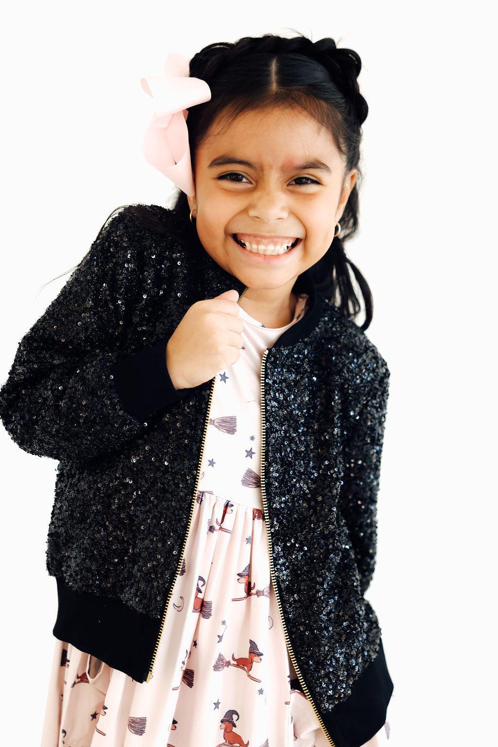 Black Sequin Jacket - Aaria Tees Aaria Tees