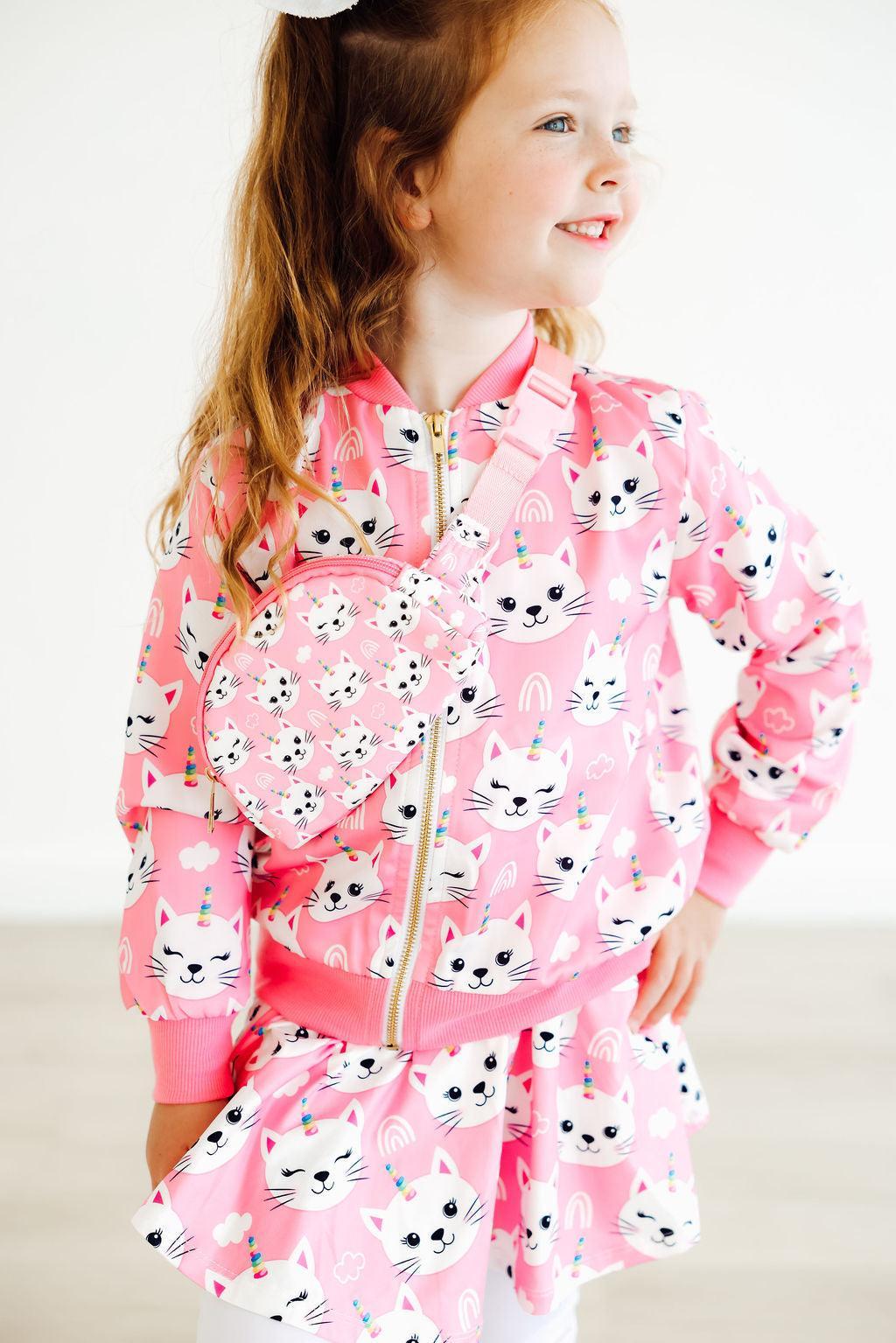 Unicorn Kitties Satin Jacket - Aaria Tees Aaria Tees