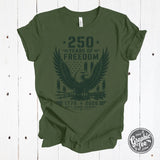250 Years of Freedom Short Sleeve Graphic Tee - Aaria Tees Aaria Tees