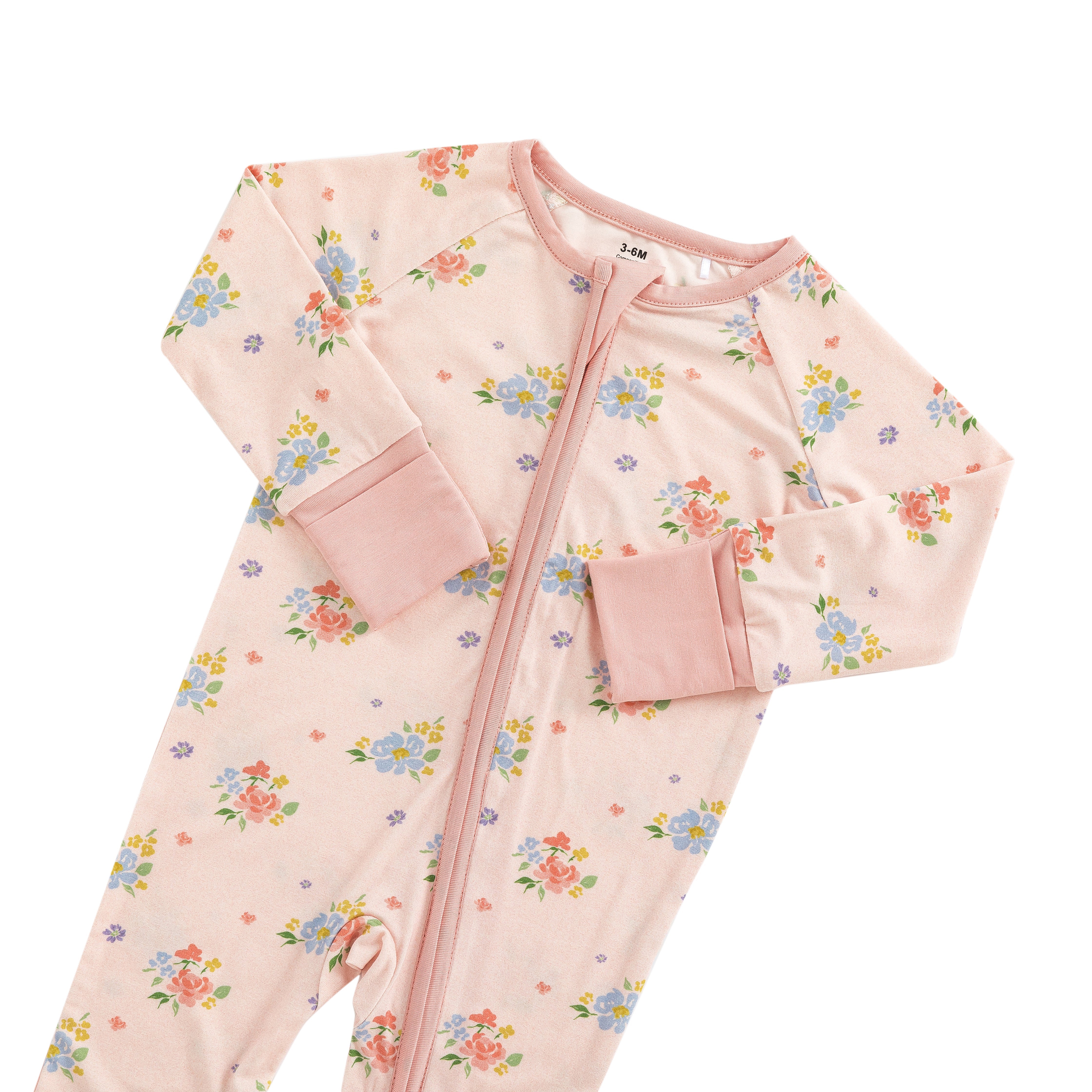 Blush Bloom (Convertible Zip Footies) - Aaria Tees Aaria Tees