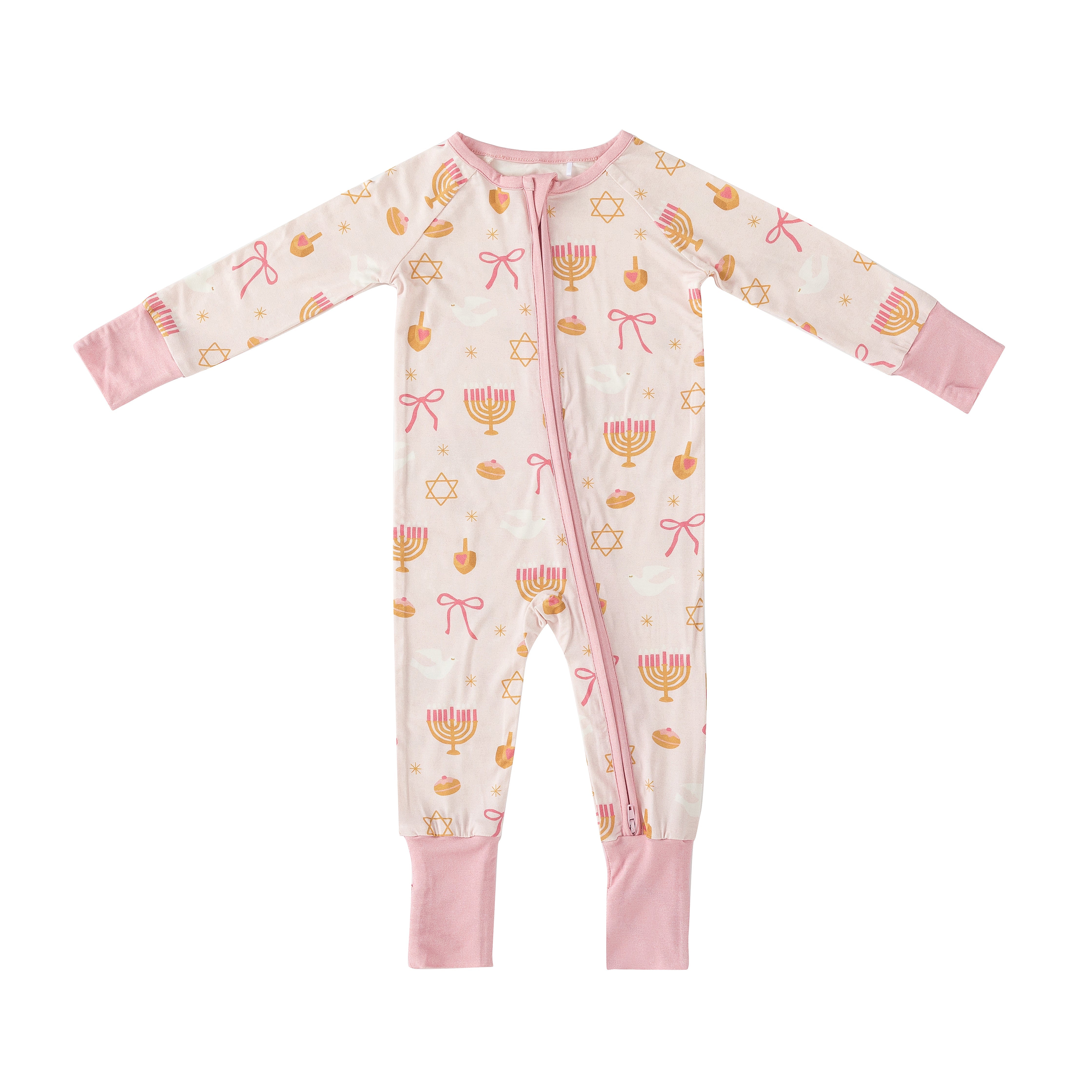 Pretty In Hanukkah (Convertible Zip Footies) - Aaria Tees Aaria Tees
