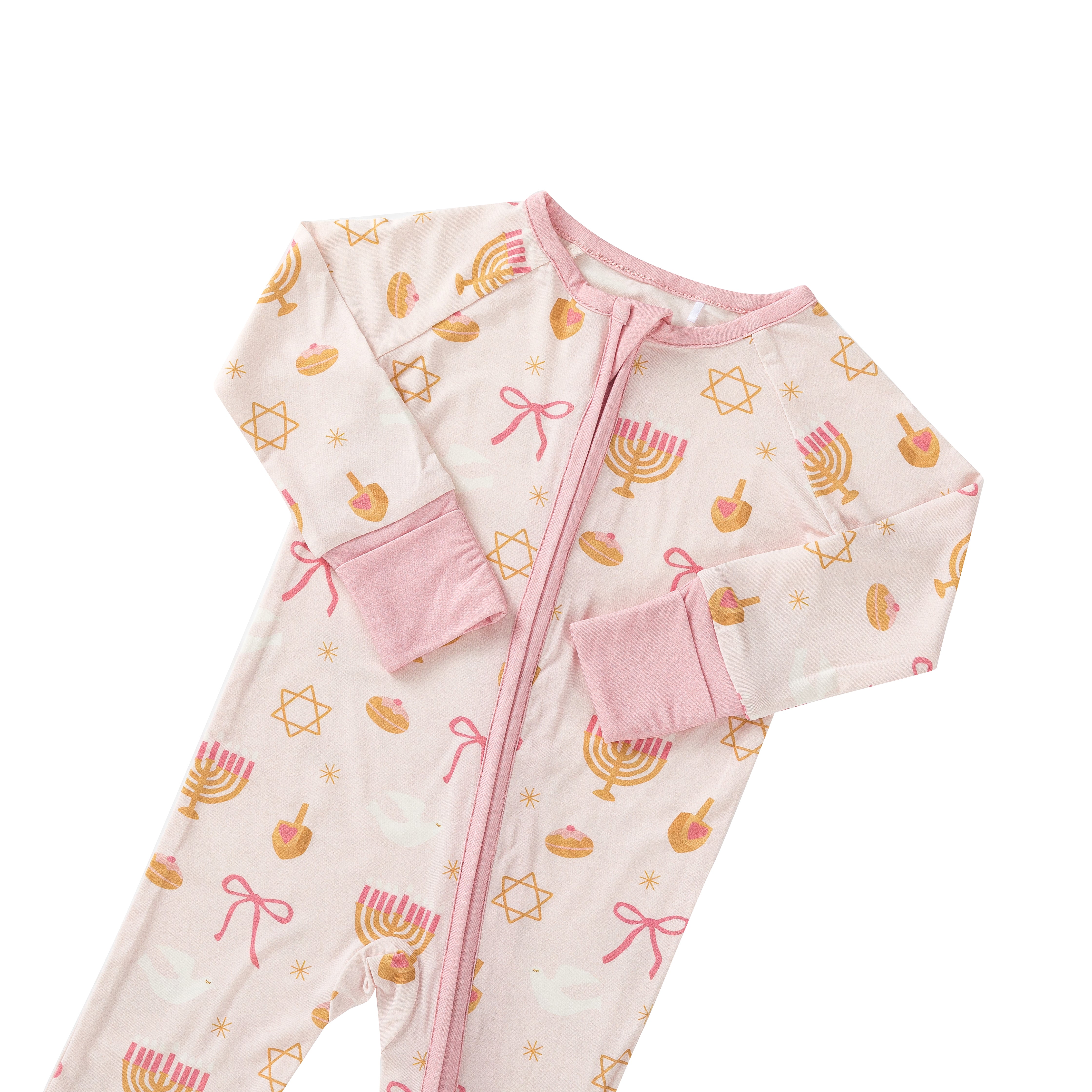 Pretty In Hanukkah (Convertible Zip Footies) - Aaria Tees Aaria Tees