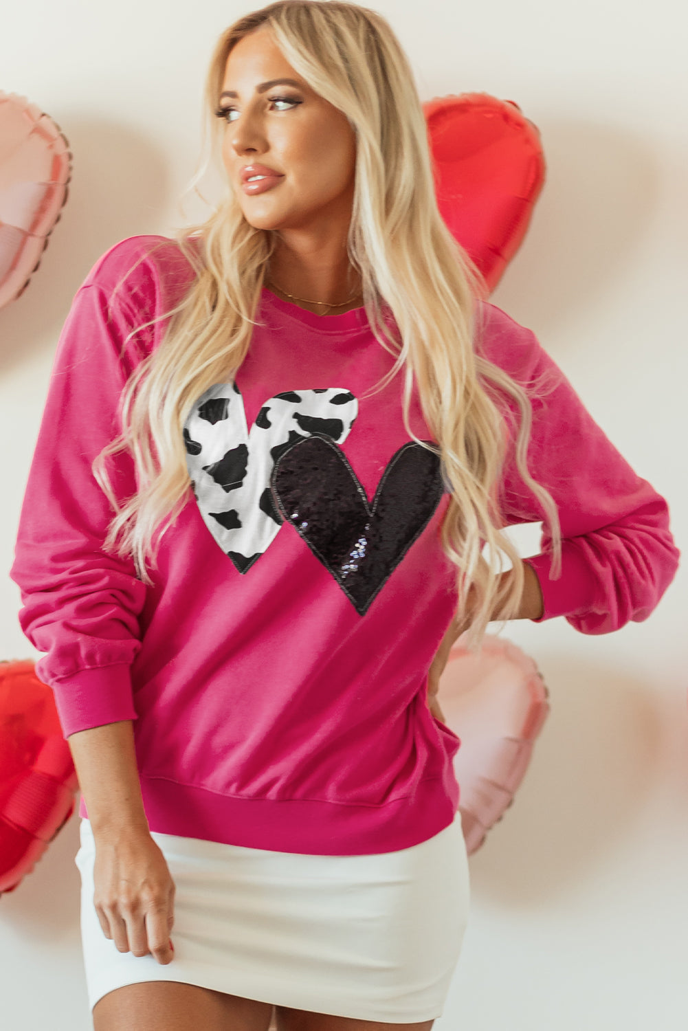 Whitley Heart Patch Graphic Sweatshirt - Aaria Tees Aaria Tees