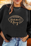 Dark Blue Rugby Game Day Embroidered Corduroy Sweatshirt - Aaria Tees Aaria Tees