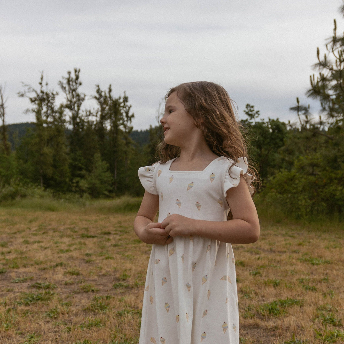 Organic Cutout Back Dress - Ice Cream - Aaria Tees