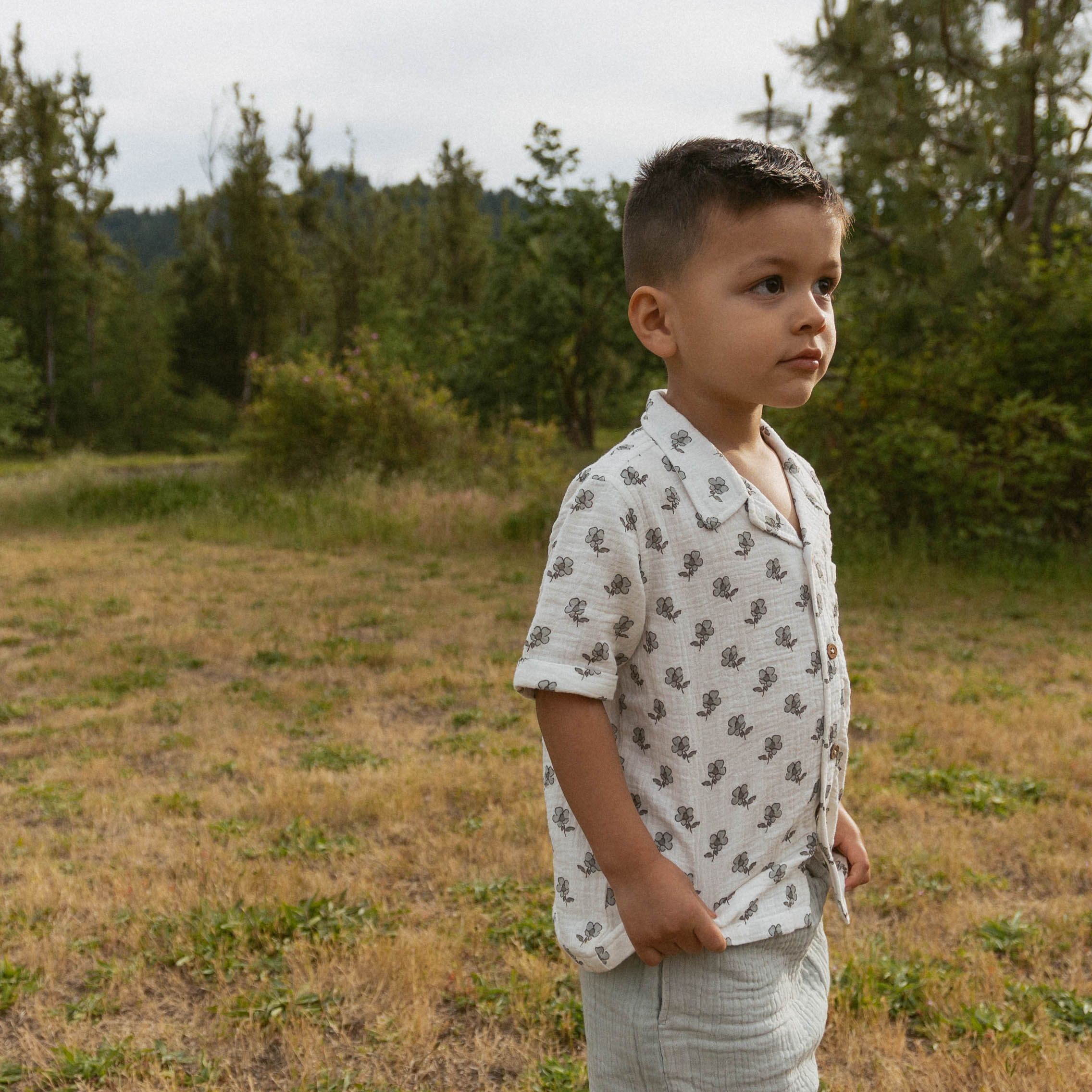 Organic Shirt & Shorts Set - Poppy - Aaria Tees Aaria Tees