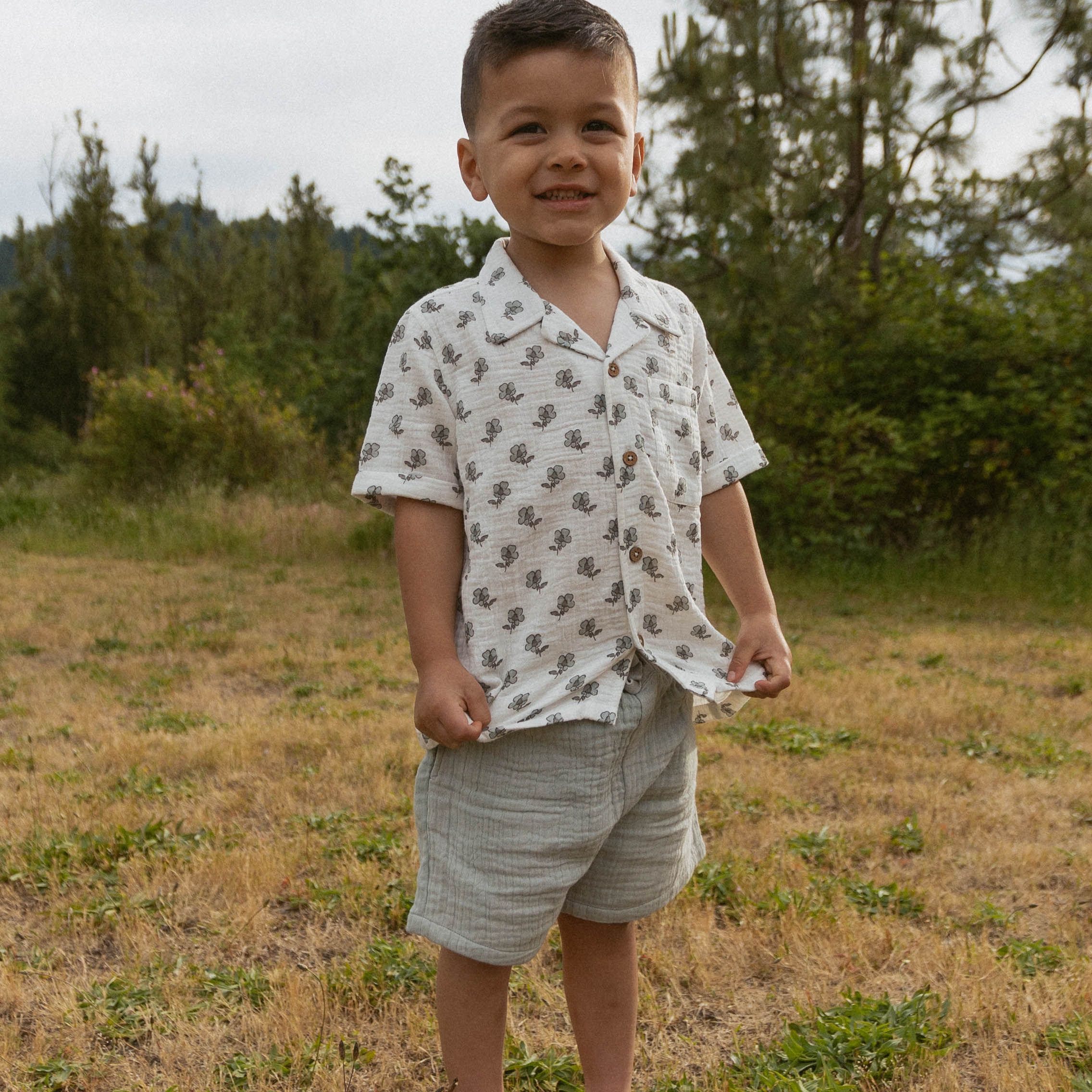Organic Shirt & Shorts Set - Poppy - Aaria Tees Aaria Tees