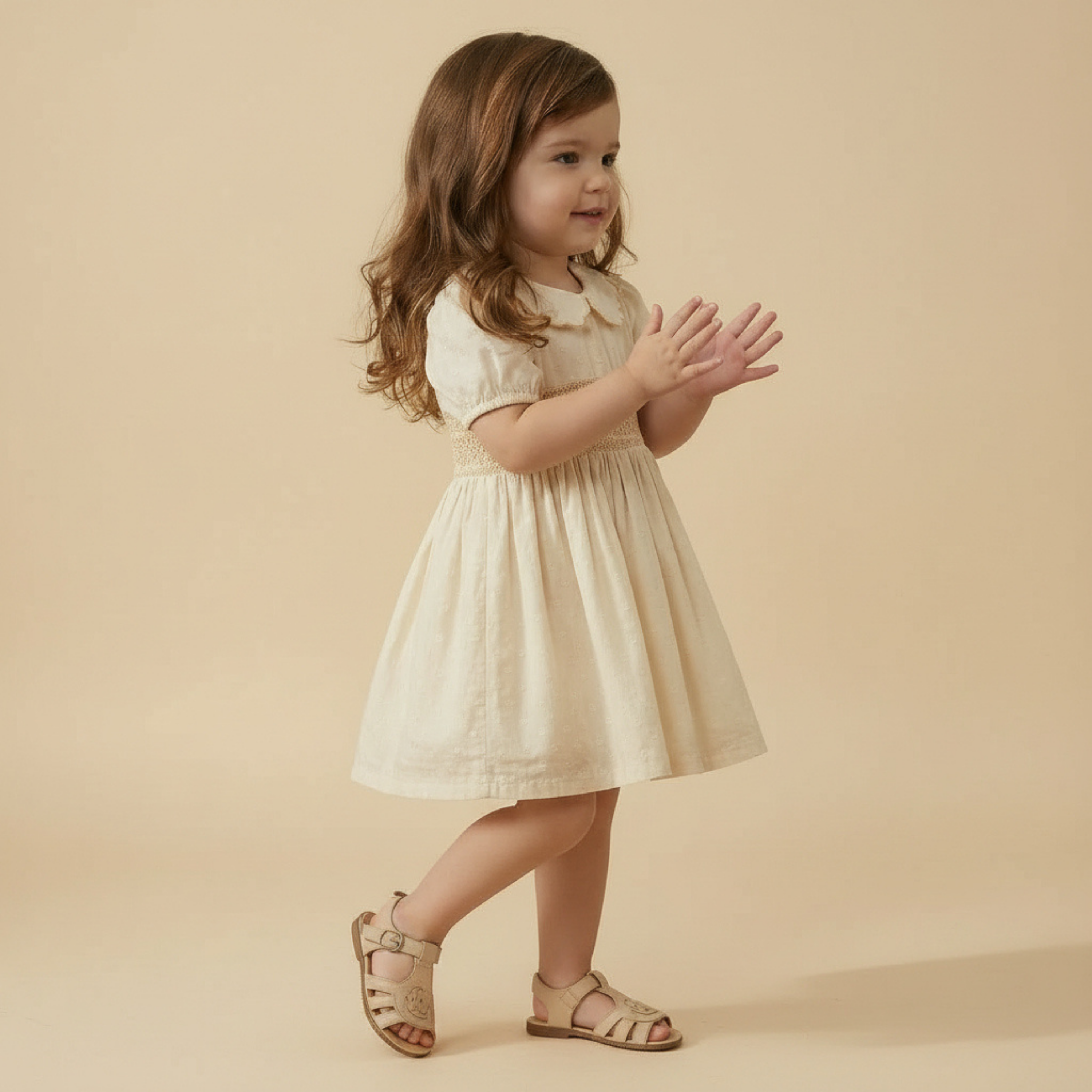 Organic Smocked Collar Dress - Butter Yellow - Aaria Tees Aaria Tees