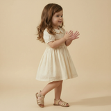 Organic Smocked Collar Dress - Butter Yellow - Aaria Tees Aaria Tees