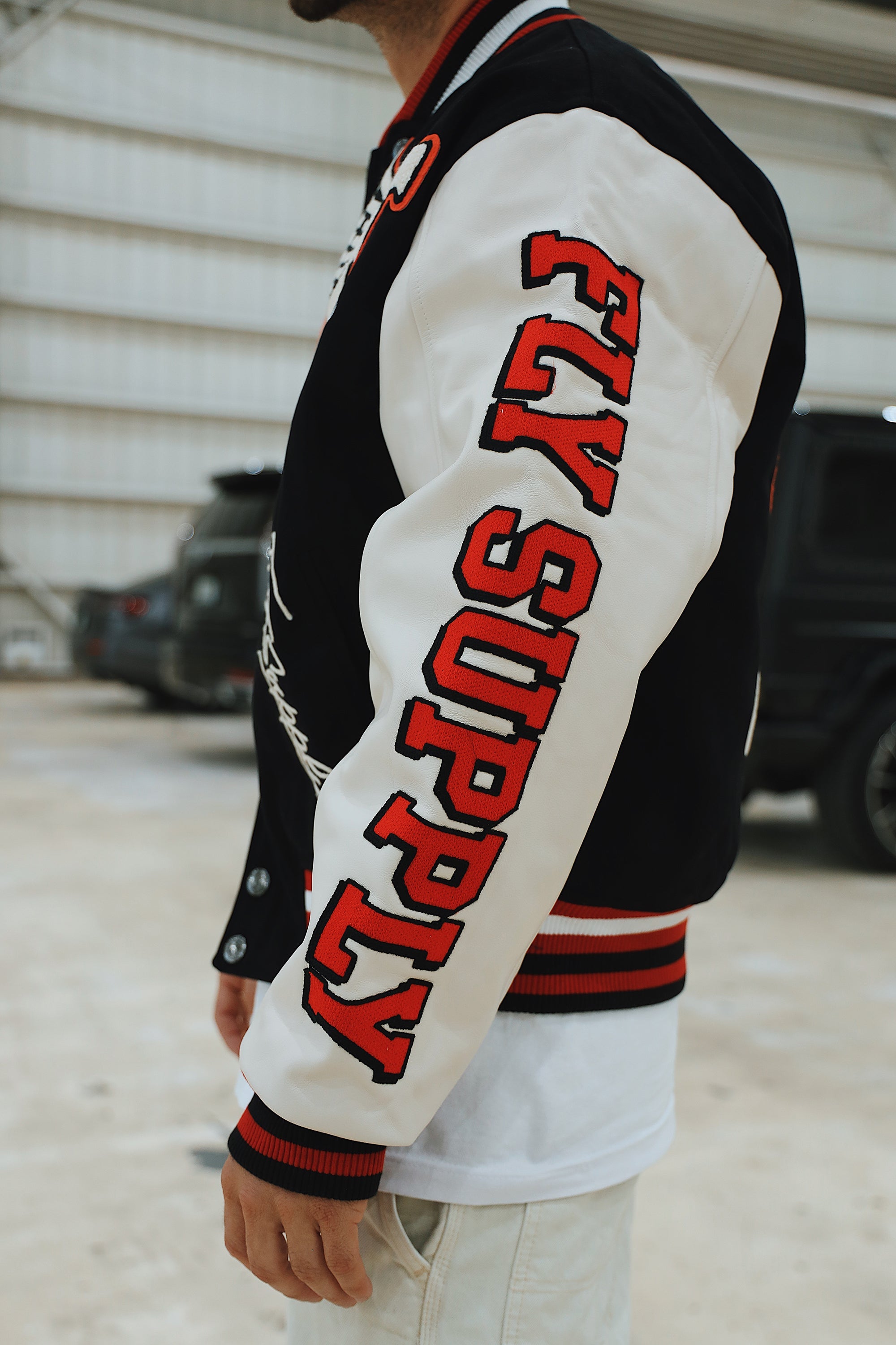 Manifest Varsity Jacket (Black) - Aaria Tees Aaria Tees