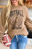 Khaki Rugby FOOTBALL SEASON Graphic Game Day Sweatshirt - Aaria Tees Aaria Tees