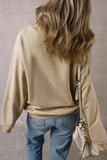 Parchment thankful Embroidered Drop Shoulder Pullover Sweatshirt Aaria Tees