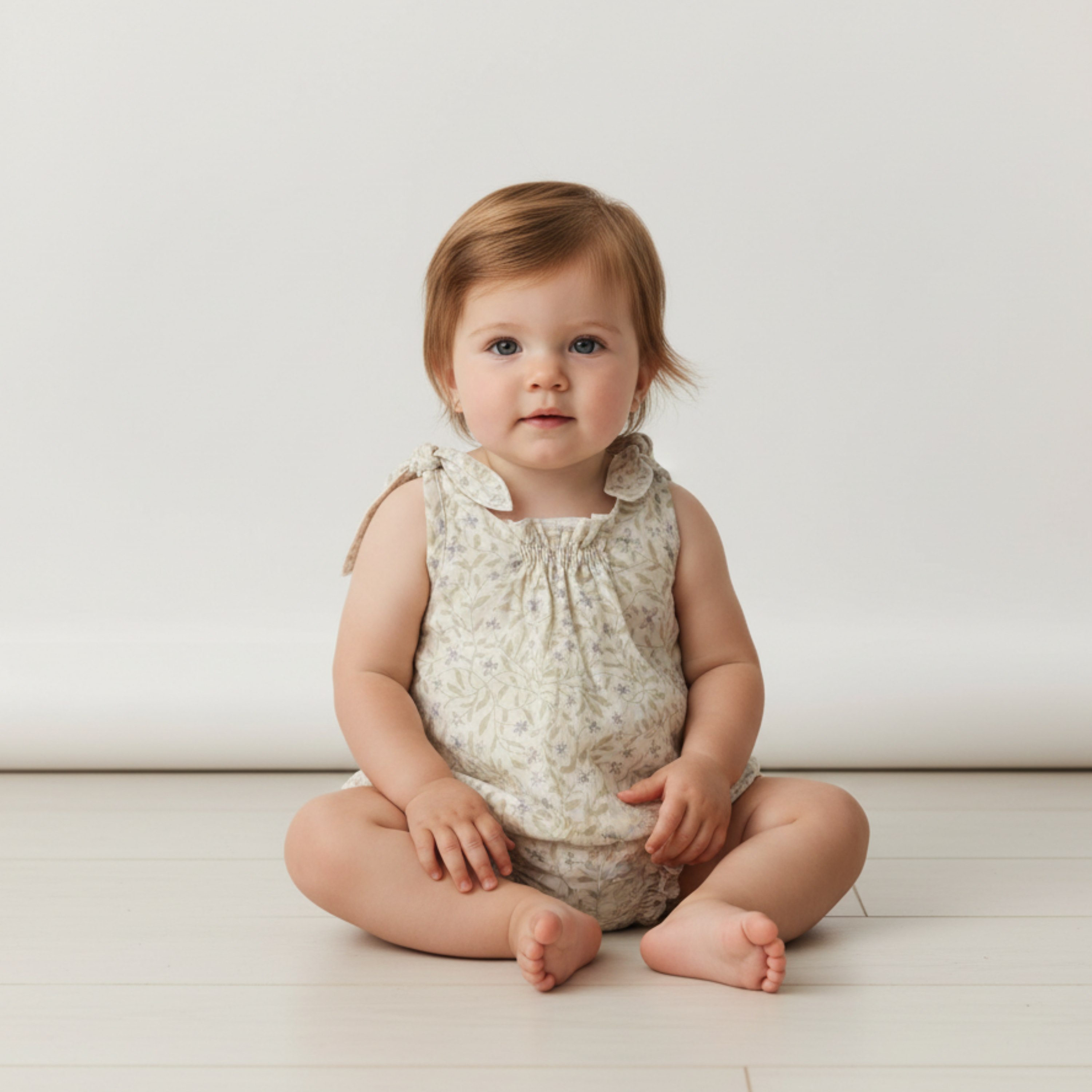 Organic Tie Shoulder Bubble Romper - Bluebelle - Aaria Tees Aaria Tees