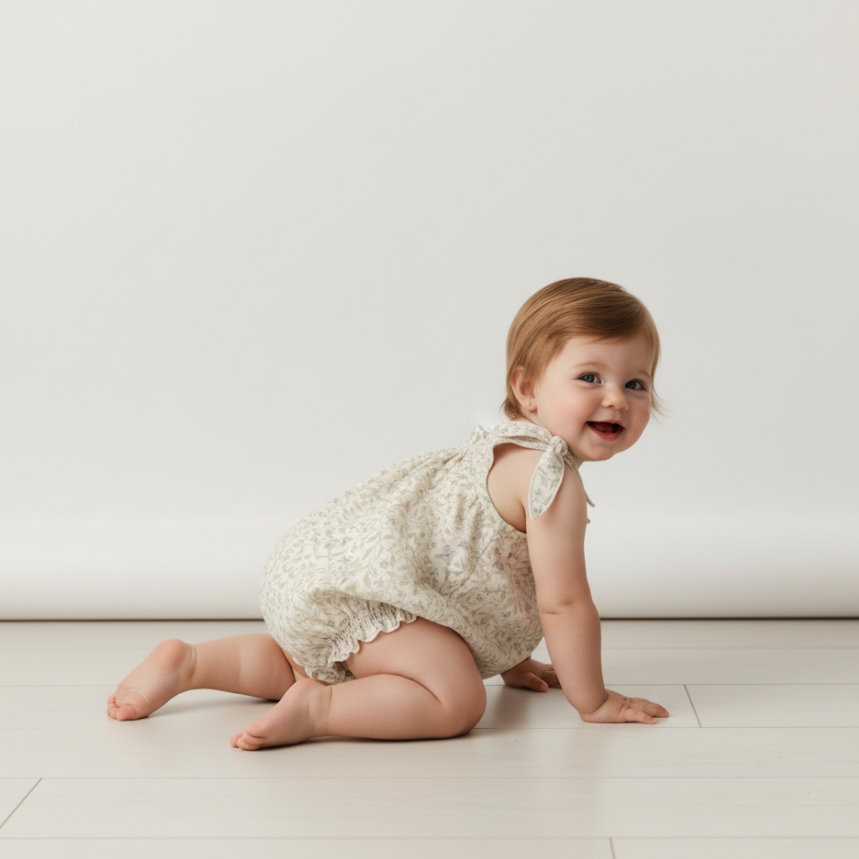 Organic Tie Shoulder Bubble Romper - Bluebelle - Aaria Tees Aaria Tees