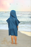 Microfiber blue fish waffle wearable towel Aaria Tees