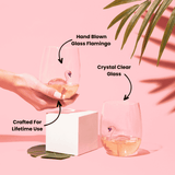 3D Flamingo Stemless Wine Glasses Aaria Tees