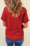 Boot Graphic Round Neck Short Sleeve T-Shirt Aaria Tees