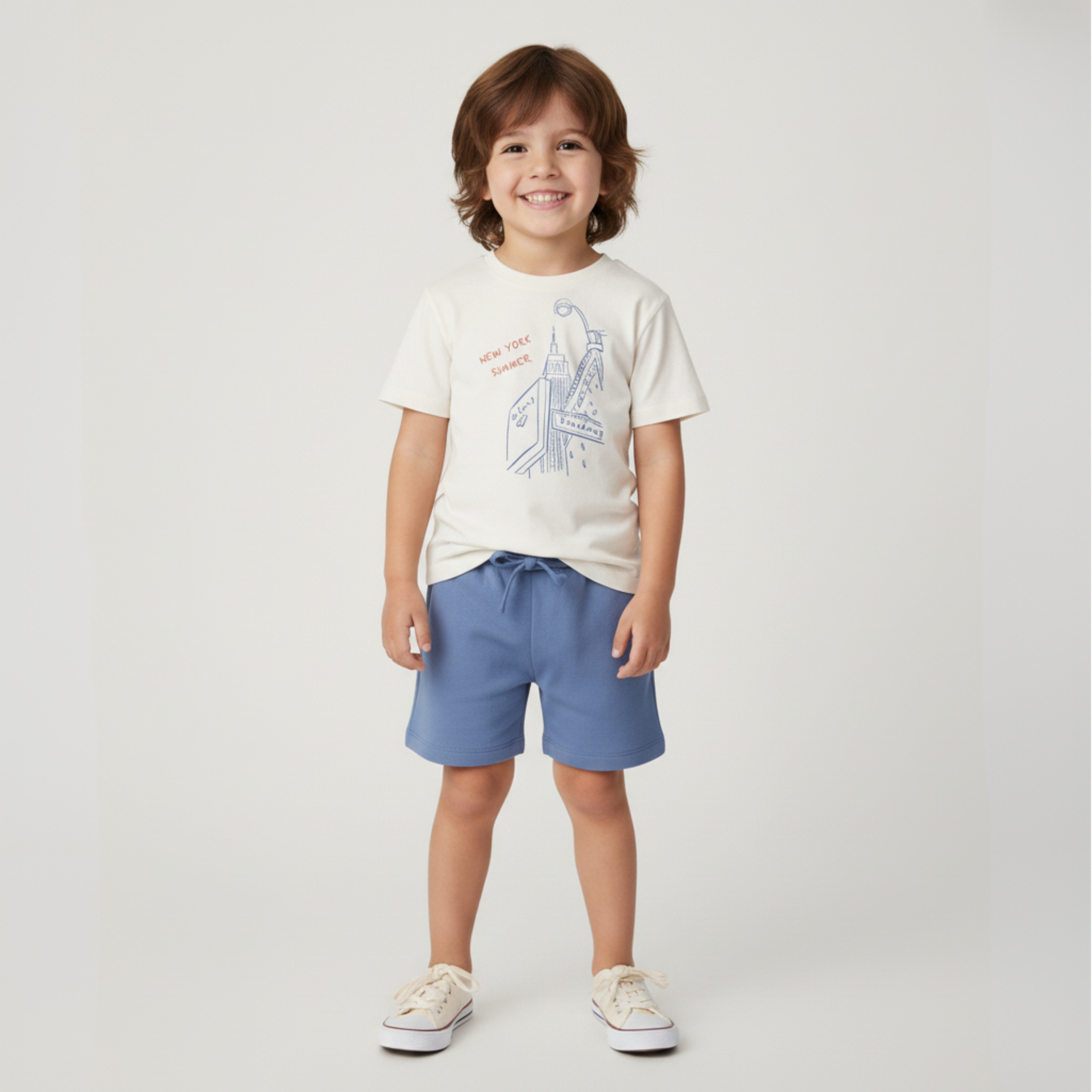 Organic Graphic Tee & Shorts Set - New York - Aaria Tees Aaria Tees
