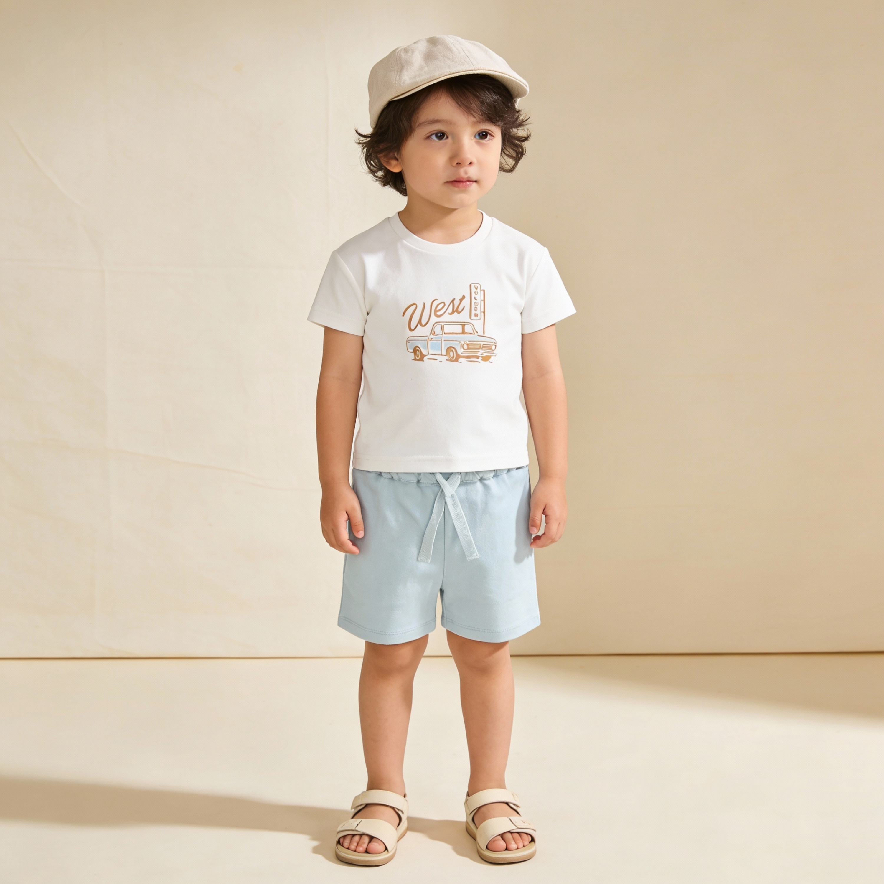 Organic Graphic Tee & Shorts Set - Wild West - Aaria Tees Aaria Tees