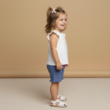 Organic Sleeveless Flutter Top & Shorts Set - Spring Floral - Aaria Tees Aaria Tees