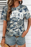 Green Camouflage KENTUCKY Crew Neck Summer Top Aaria Tees