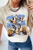 White Wild Duck Printed Nature Aesthetic Tee Aaria Tees