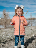 Flowers Lightweight Reversible Puffy Jacket - Kids Outdoor Adventure Wear Aaria Tees