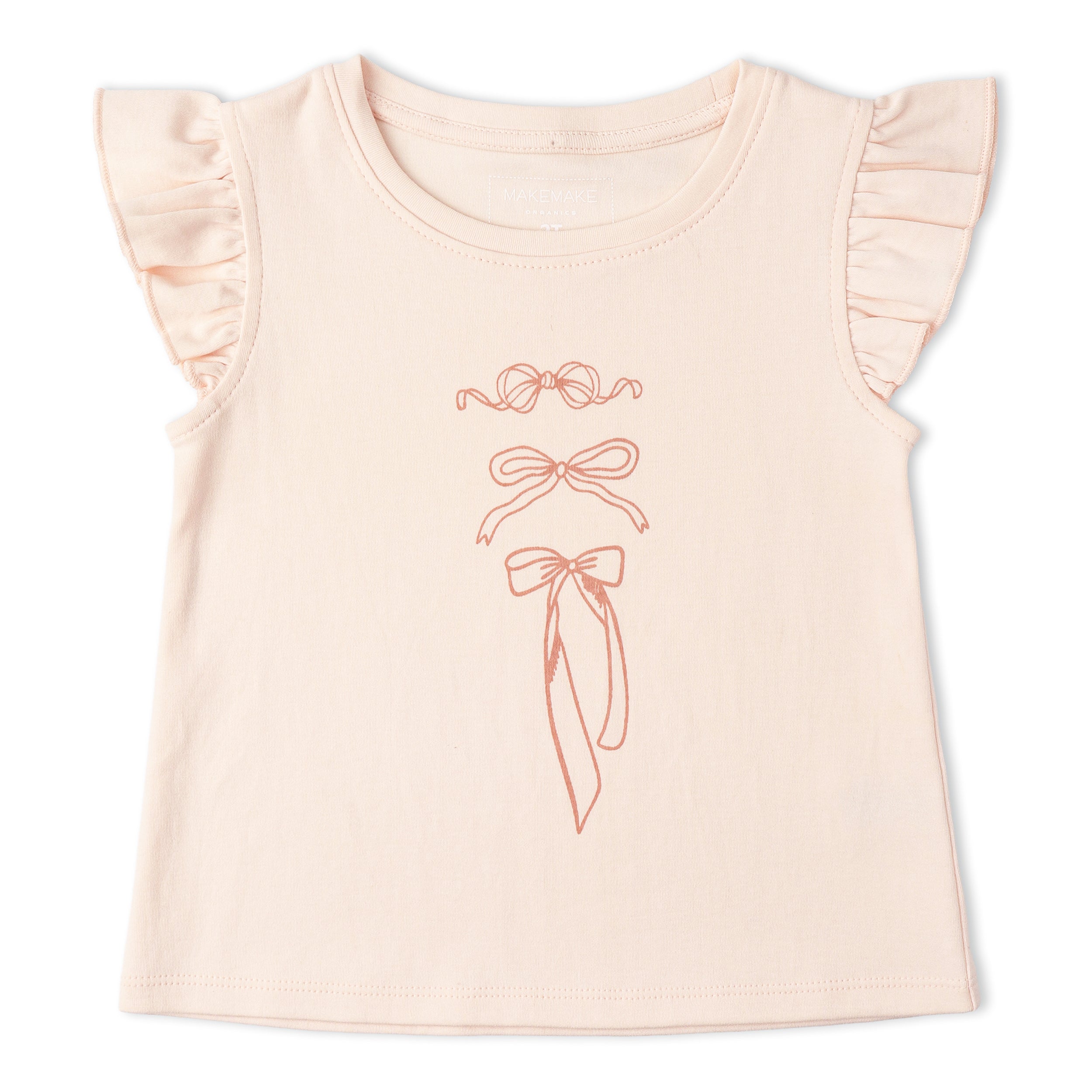 Organic Sleeveless Flutter Top & Shorts Set - Bows - Aaria Tees Aaria Tees