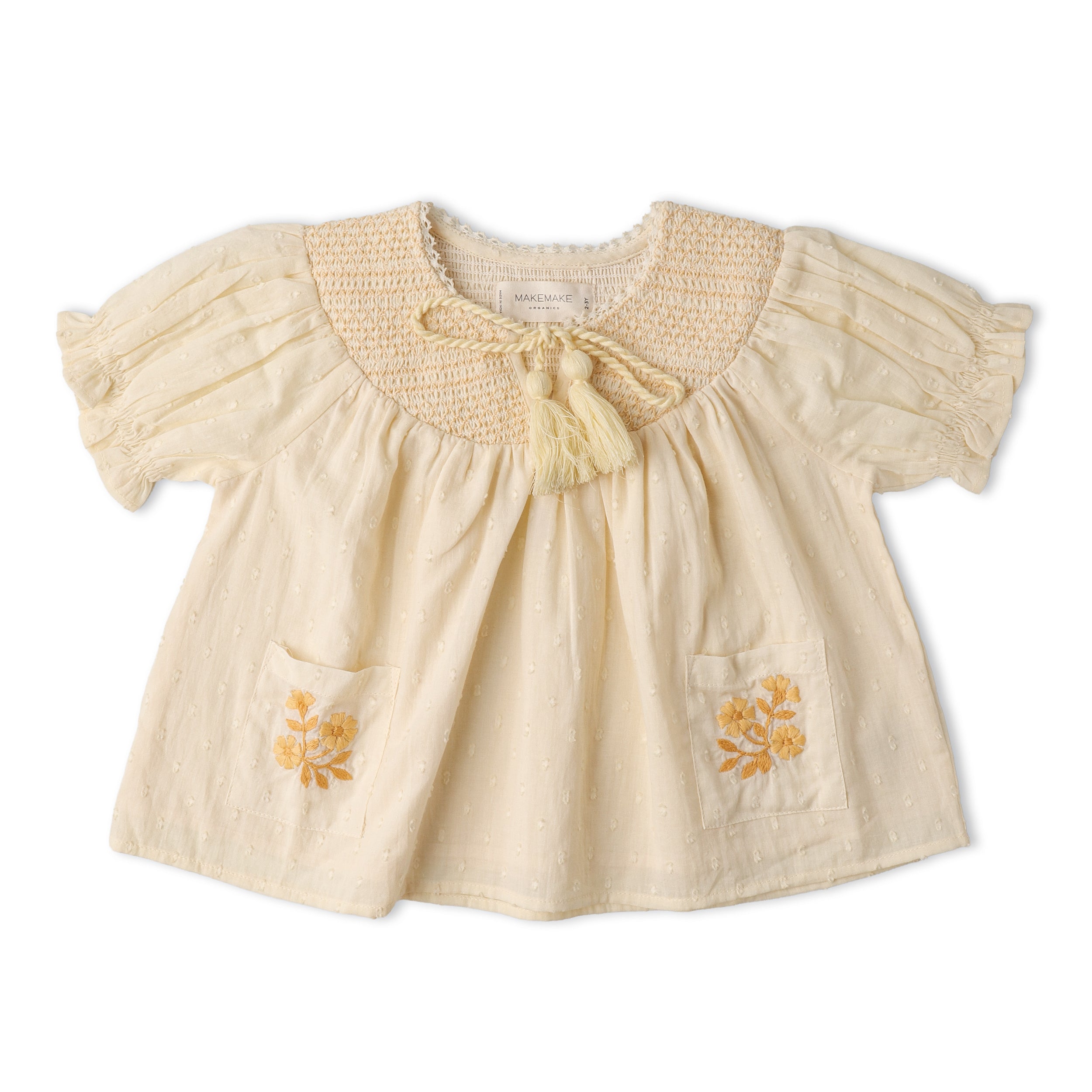 Organic Smocked Top & Shorts Set - Butter Yellow - Aaria Tees Aaria Tees