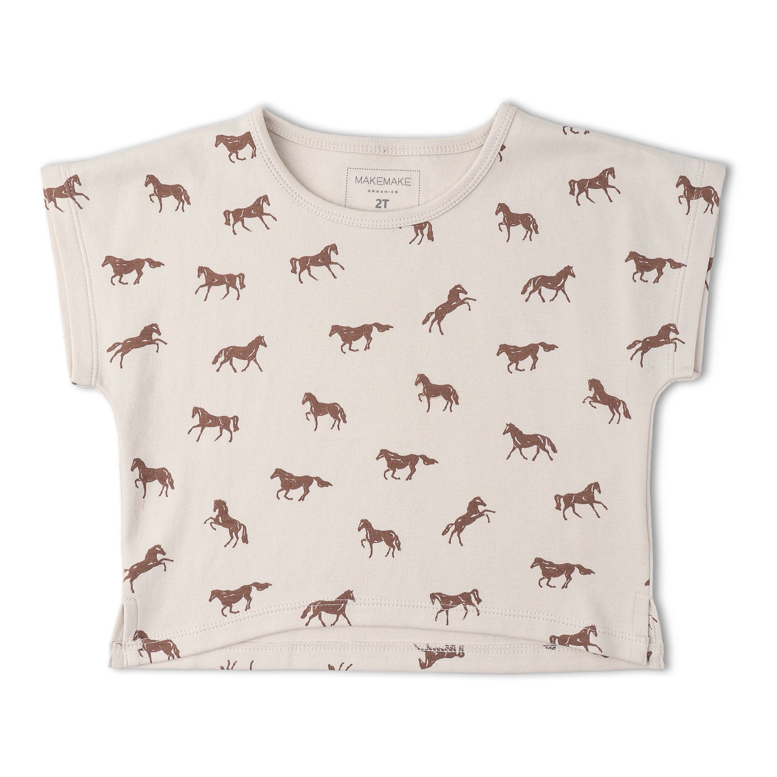 Organic Drop Shoulder Tee & Shorts Set - Horses - Aaria Tees Aaria Tees